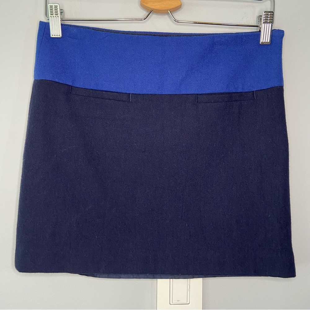 Gap two tone color block wool mini skirt